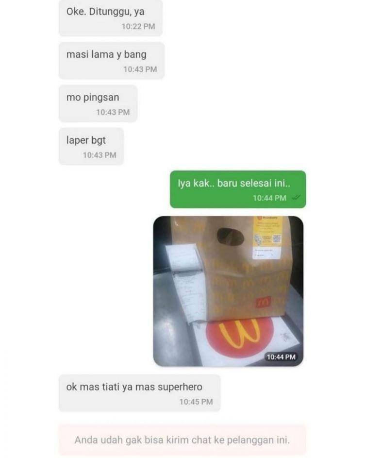 chat driver ojek online buru-buru (instagram.com/newdramaojol.id)