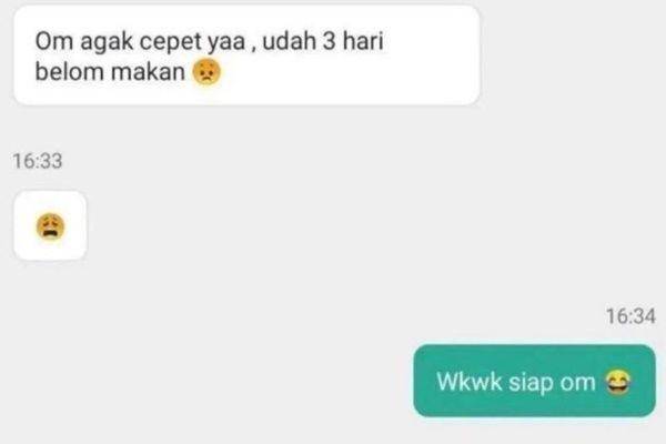 chat driver ojek online buru-buru (instagram.com/lambe_ojol)
