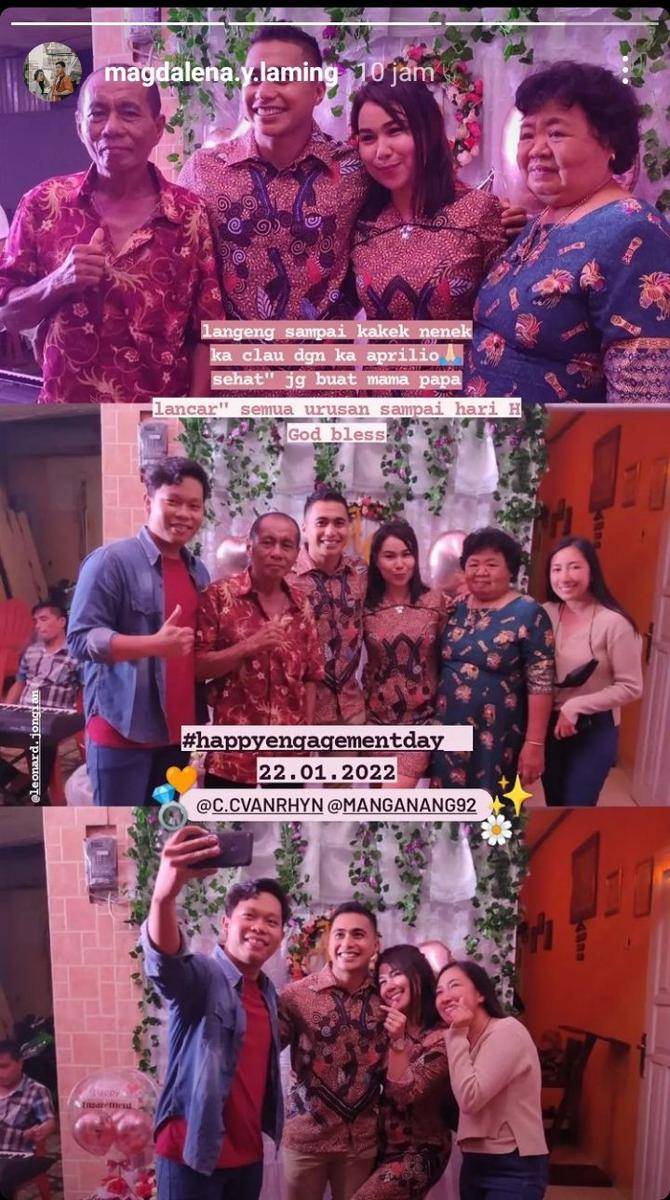 momen tunangan Aprilio Manganang dan Claudya (instagram.com/magdalena.y.laming)