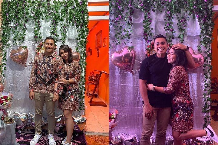 9 Momen Tunangan Aprilio Manganang dan Claudya, Casual dengan Sneakers