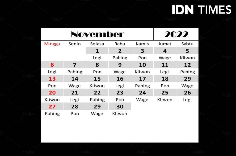 Kalender November 2022. (IDN Times/Dian Septi Arthasalina)