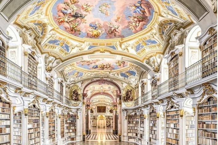 10 Potret Interior Admont Abbey Library di Austria, Megah dan Memesona