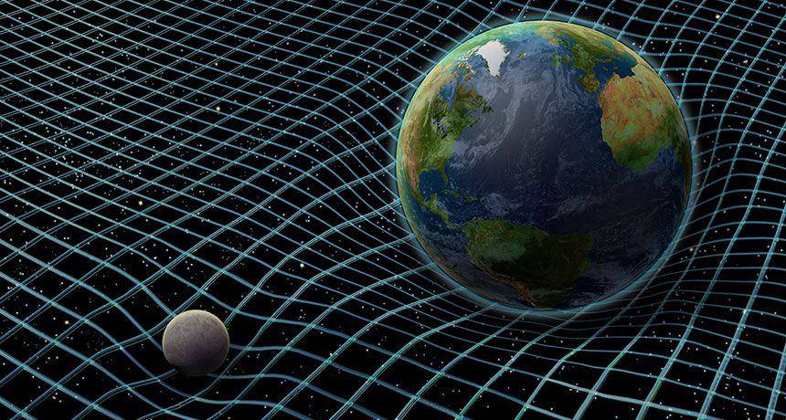 ilustrasi gravitasi memengaruhi ruang dan waktu (sciencenews.org/Nicolle Rager Fuller)