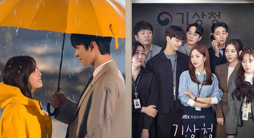 poster drama Business Proposal dan drama Forecasting Love and Weather (instagram.com/sbsdrama | instagram.com/jtbcdrama)