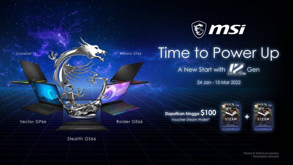 Promosi “Time to Power Up” untuk pre-order laptop MSI terbaru (Dok. MSI Indonesia)