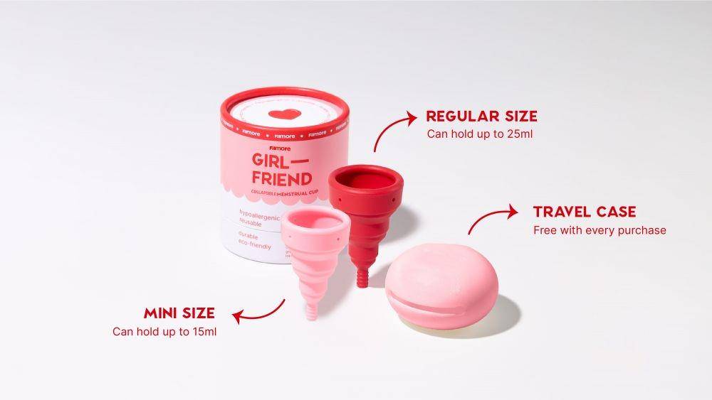 Dua varian Girlfriend menstrual cup. (Dok. Filmore)