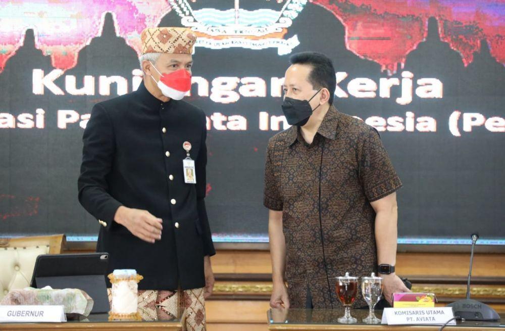 Temui Ganjar Pranowo, Triawan Munaf Tawarkan Holding Wisata Jateng