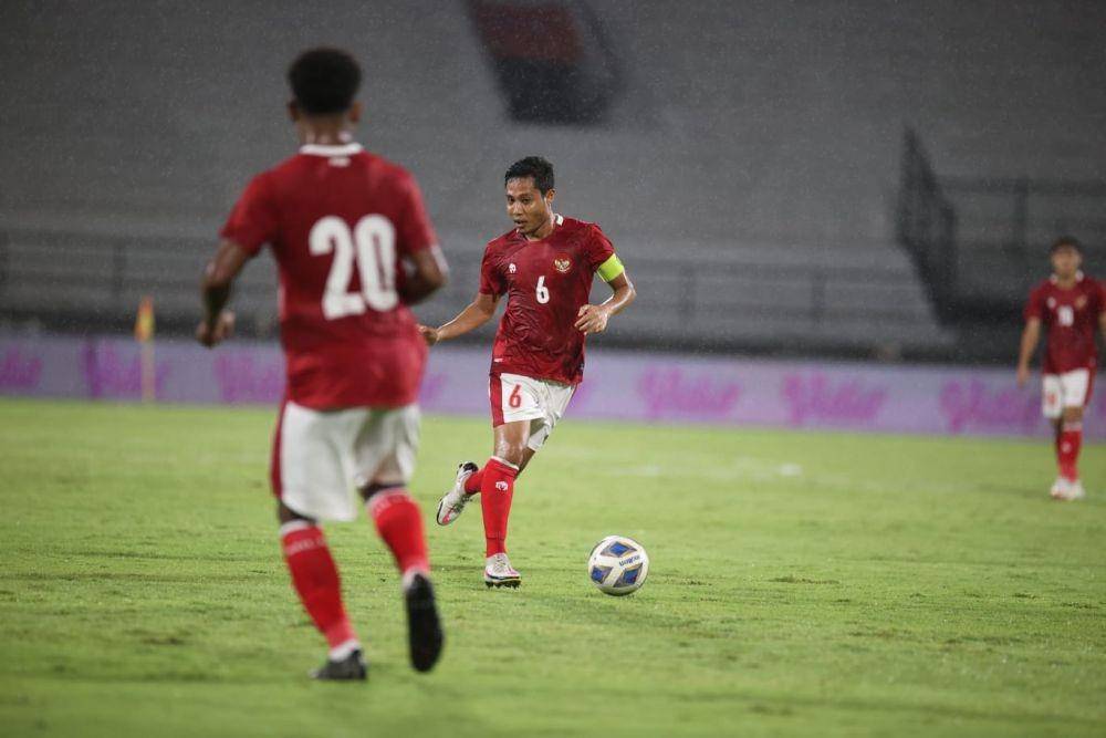 Gelandang Timnas Indonesia, Evan Dimas, di laga kontra Timor Leste, Kamis (27/1/2022) / PSSI