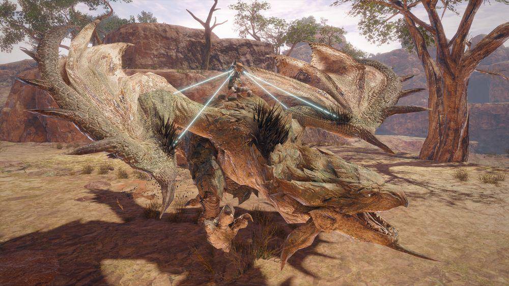 Pemain menunggangi monster dalam game Monster Hunter Rise. (dok. Capcom/Monster Hunter Rise)