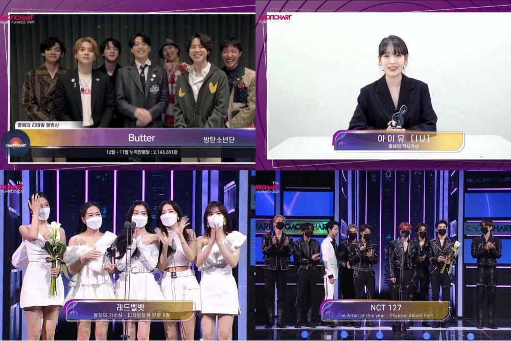 tangkapan layar pemenang Gaon Chart Music Awards (dok. Gaon Chart Music Awards)