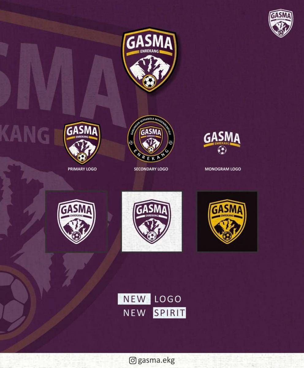 Sejumlah variasi logo baru klub Liga 3 yakni Gasma Enrekang. (Instagram.com/gasma.ekg)