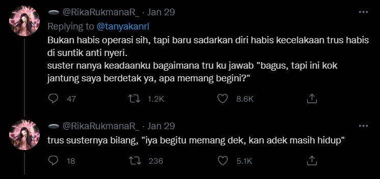 curhat kocak habis dibius operasi (twitter.com/rikarukmanar_)