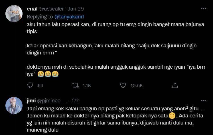 curhat kocak habis dibius operasi (twitter.com/usscaler)