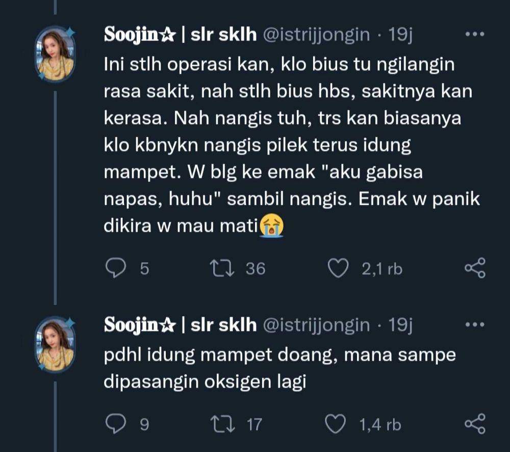 curhatan lucu warganet (twitter.com/istrijjongin)