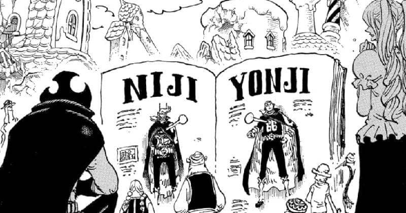 Niji dan Yonji tertangkap kelompok Big Mom. (Dok. Shueisha)