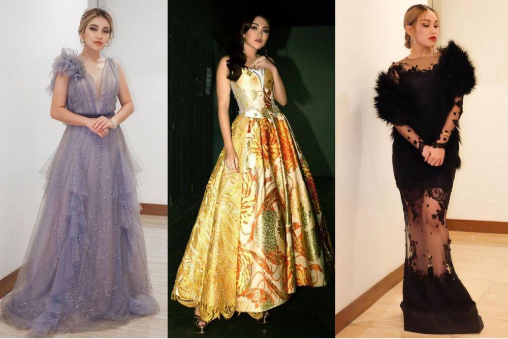 9 Inspirasi Maxi Dress ala Ayu Ting Ting, Berhias Gemerlap Glitter