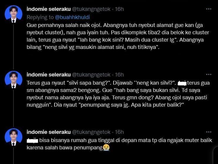 curhat memalukan saat naik ojol (twitter.com/tukangngetok)