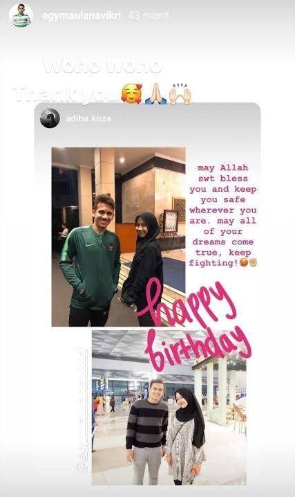 Egy Maulana Vikri dan Adiba Khanza (Instagram.com/egymaulanavikri)