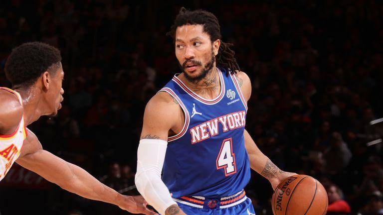 Derrick Rose saat berseragam New York Knicks (skysports.com)