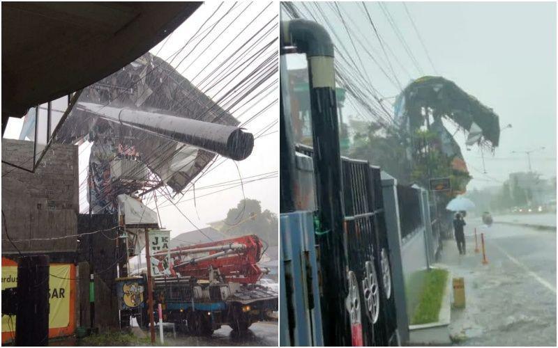 Hujan Angin di Sleman Akibatkan Banjir hingga Baliho Roboh