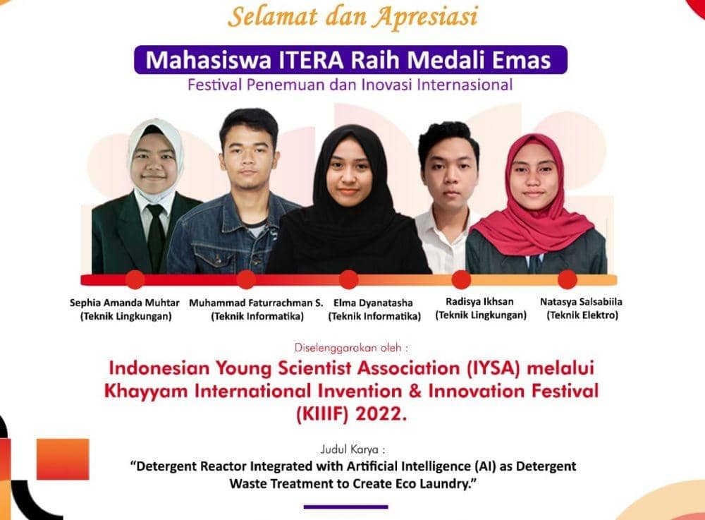 Gagas Teknologi Pengolah Limbah Detergen Tim Mahasiswa ITERA Raih Emas
