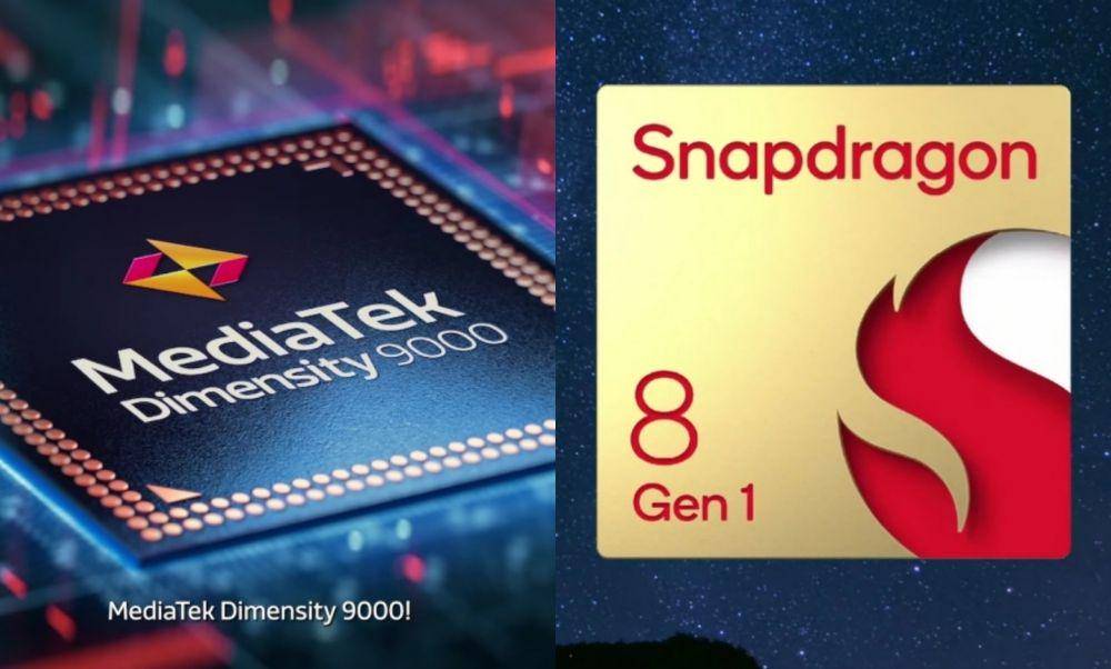 kolase potret chipset Dimensity 9000 dan Snapdragon 8 Gen 1 (dok. youtube.com/MediaTek | dok. youtube.com/Snapdragon)