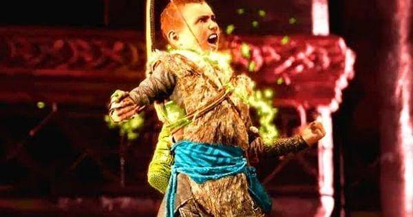 Atreus memaksakan diri menggunakan Spartan Rage ( Dok. Santa Monica Studio / God of War )