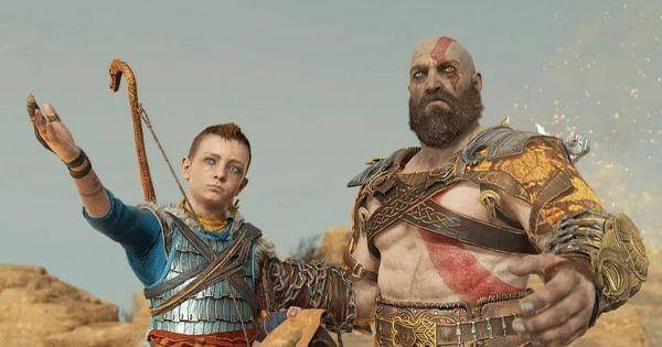Kratos dan Atreus menaburkan abu Laufey di puncak gunung Jotunheim ( Dok. Santa Monica Studio / God of War )