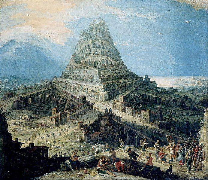 lukisan Menara Babilonia oleh Hendrick van Cleve III (commons.wikimedia.org/Kröller-Müller Museum)