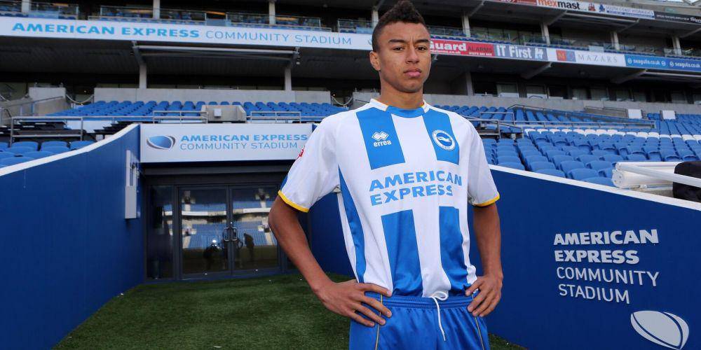 Jesse Lingard membela Brighton and Hove Albion di Championship pada 2014. (twitter.com/officialbhafc)