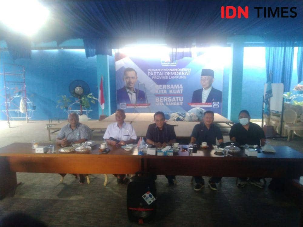 Ketua DPD Partai Demokrat Lampung, Edy Irawan Arief memastikan kesiapan pelaksanaan pelantikan pengurus DPD periode 2022-2027 2022-2027 95 persen. (IDN Times/Tama Yudha Wiguna)