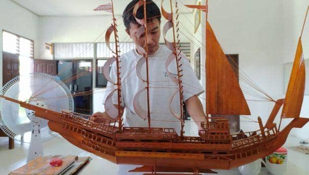 Warga binaan Lembaga Permasyarakatan (Lapas) Narkotika Kelas IIA Bandar Lampung memiliki keterampilan membuat miniatur kapal. (Dok. Lapas Narkotika Kelas IIA Bandar Lampung).