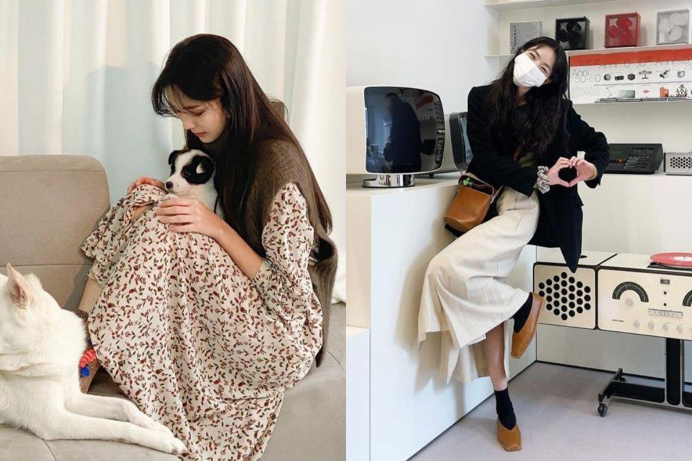 9 Style Feminim dengan Dress dan Midi Skirt ala Chae So Bin, Trendi!