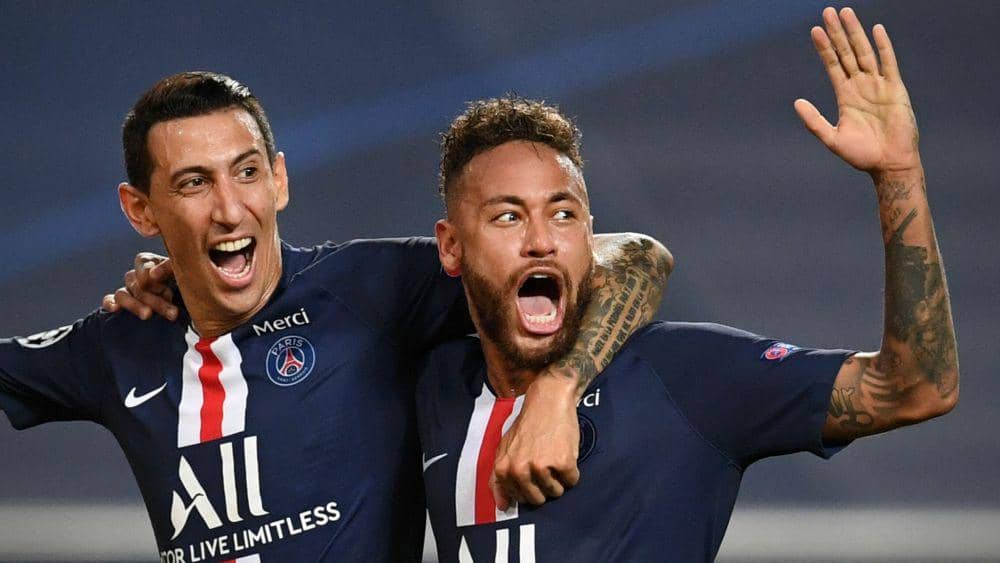 Neymar dan Angel Di Maria merupakan rekan setim di PSG. (skysports.com)