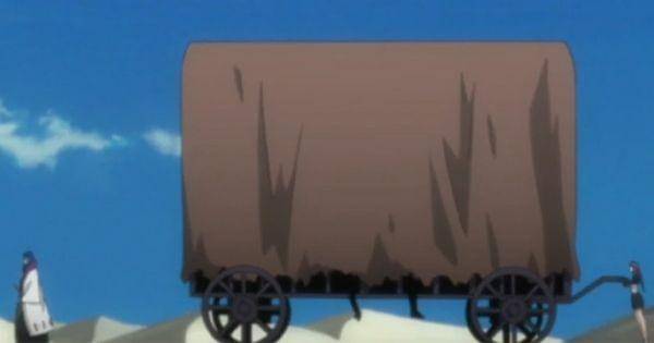 Nemu mendorong kereta Mayuri ( Dok. Pierrot / Bleach )