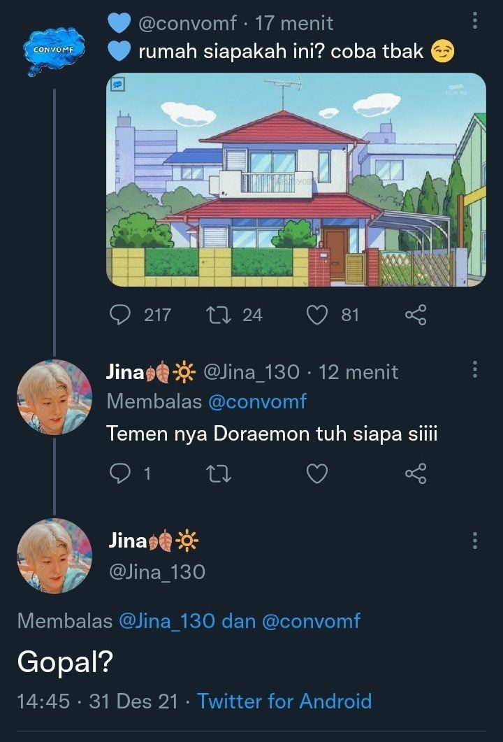 jawaban kocak di kolom komentar (twitter.com/jina_130)