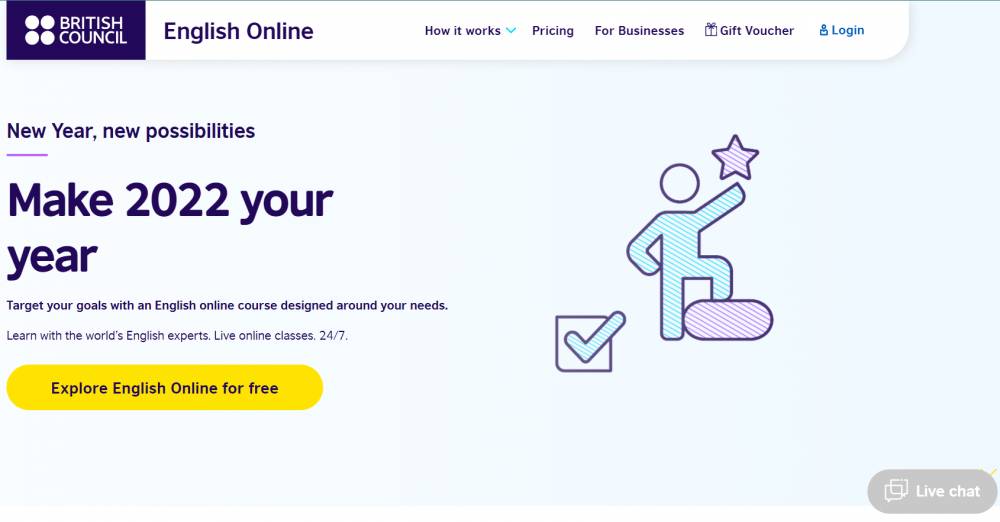 Tampilan Website BritishCouncil (englishonline.britishcouncil.org)