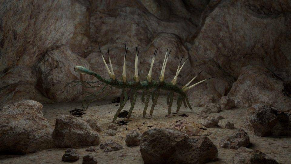 ilustrasi rekonstruksi Hallucigenia (commons.wikimedia.org/Jose manuel canete)
