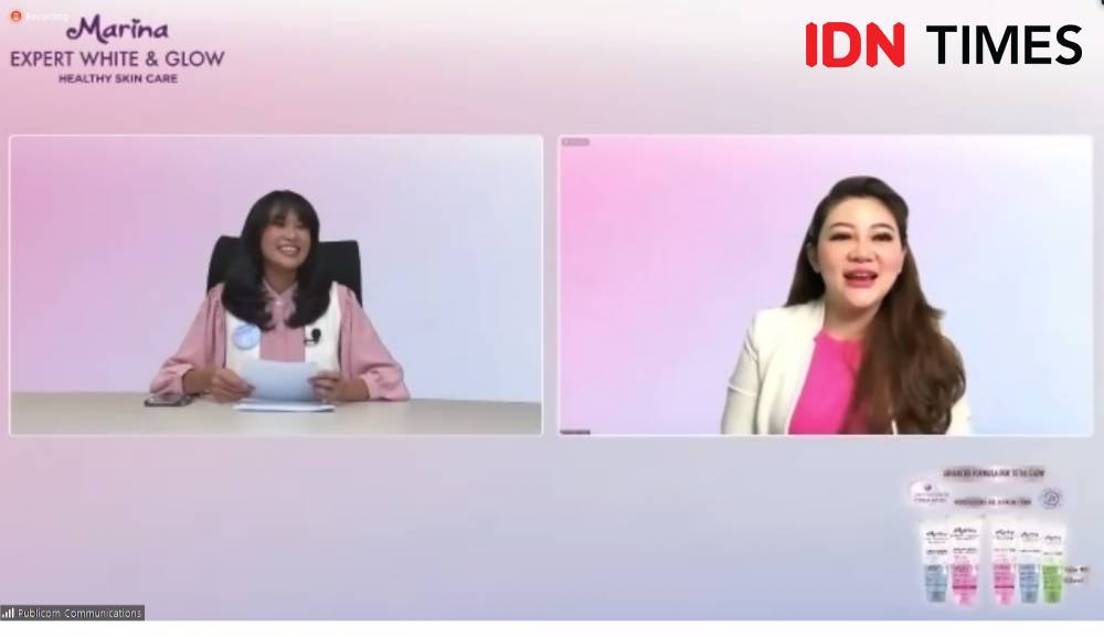 dr. Kardiana Dewi, Sp.KK. dalam acara Virtual Marina Expert White and Glow Press Launch yang diadakan pada 8 Februari 2022. (IDN Times/M. Tarmizi Murdianto)