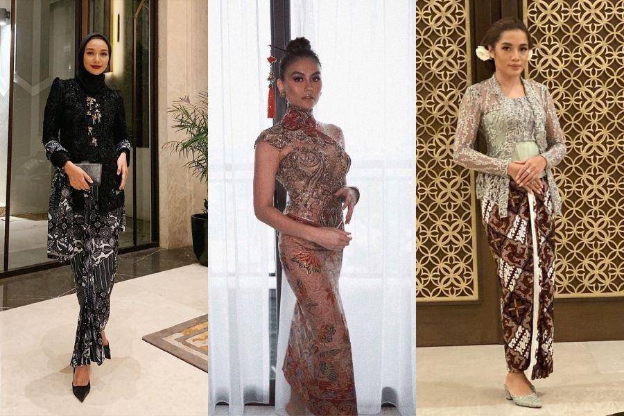 Ragam pilihan warna kebaya. (instagram.com/agnezmo / instagram.com/viratandia / instagram.com/abigailcantika)