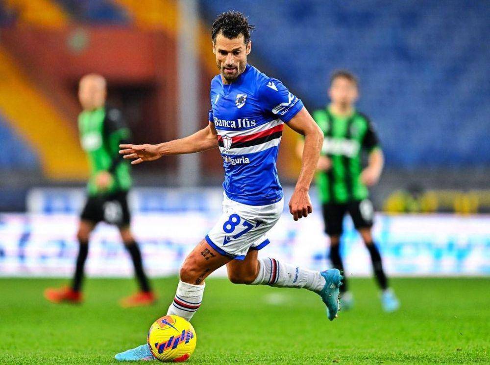 Antonio Candreva tampil berkostum Sampdoria. (instagram.com/antoniocandreva)
