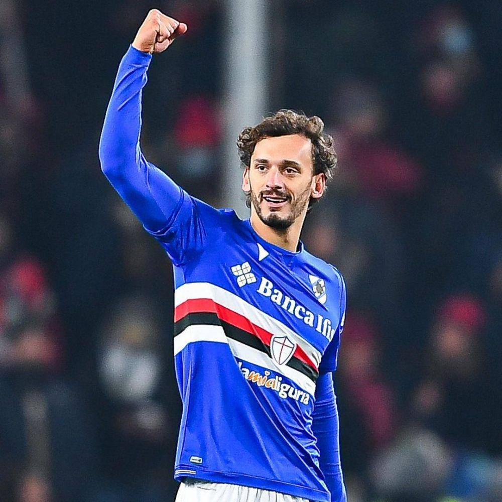 Manolo Gabbiadini melakukan selebrasi usai mencetak gol untuk Sampdoria. (instagram.com/sampdoria)