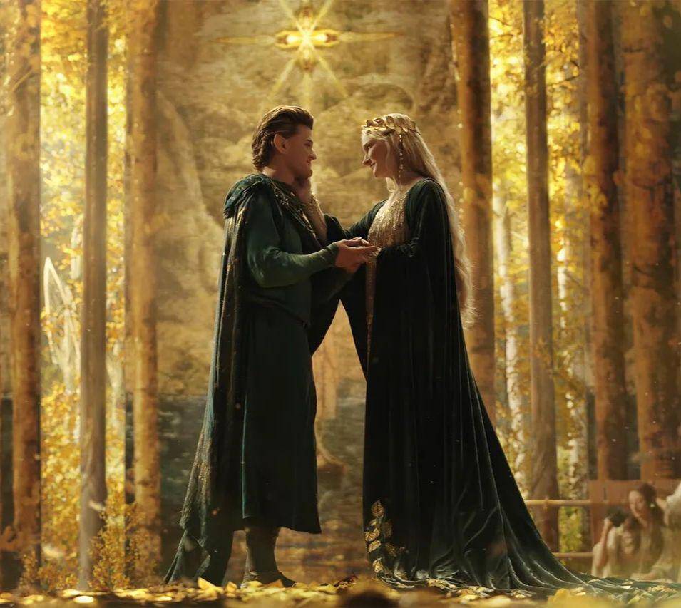 Galadriel dan Elrond bertemu kembali di kerajaan Lindon. (dok. Amazon Studios/The Rings of Power)