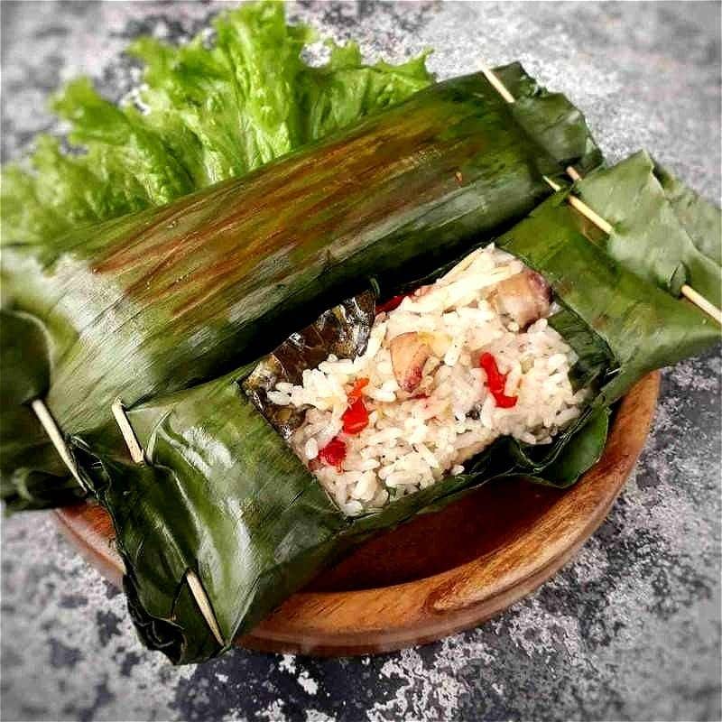 ilustrasi nasi bakar daun pisang (Yummy/Gemmy's Kitchen)