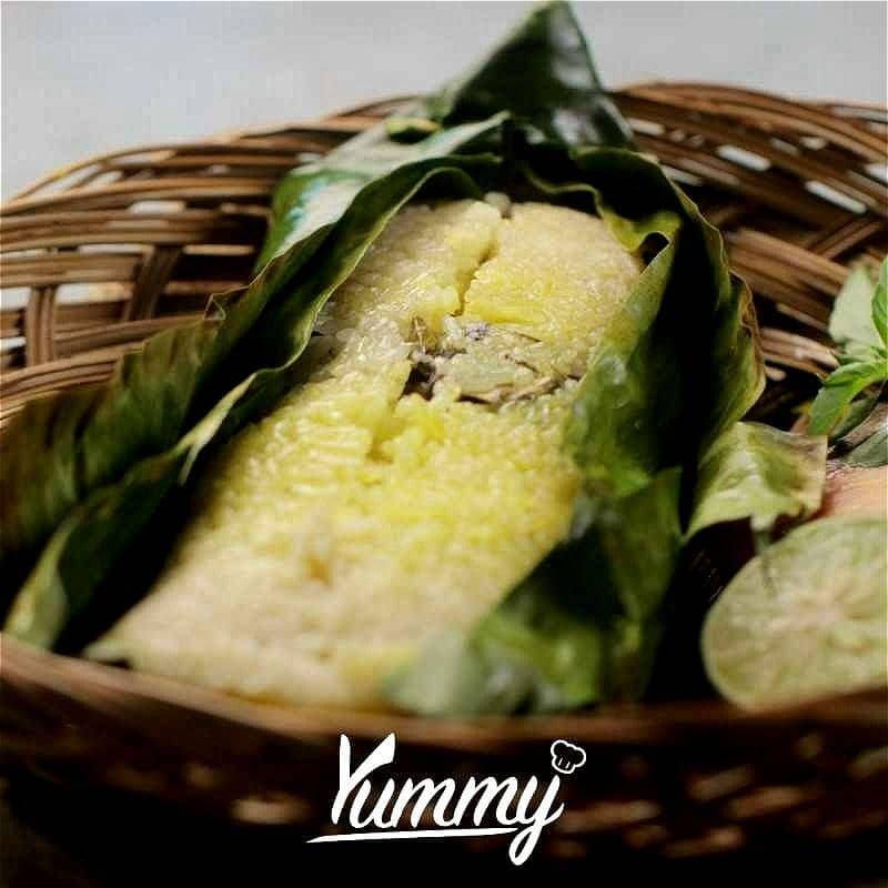 ilustrasi nasi bakar daun singkong (Yummy)
