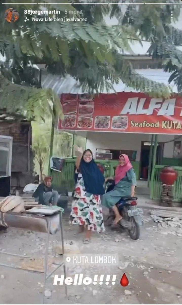 momen kocak pembalap MotoGP di Lombok (instagram.com/88jorgemartin)