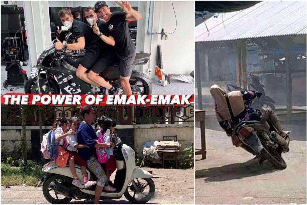 kelakuan pengendara motor Indonesia yang kocak abis (twitter.com/AleixEspargaro)