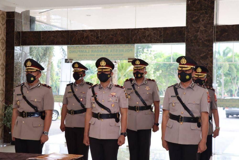 Polresta Bandar Lampung menggelar serah terima jabatan (Sertijab) pada sejumlah perwira menengah (Pamen) di wilayah hukum setempat. (IDN Times/Istimewa)