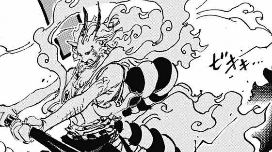 ilustrasi karakter Yamato dalam wujud setengah Dewa Serigala (dok. Shueisha/One Piece)