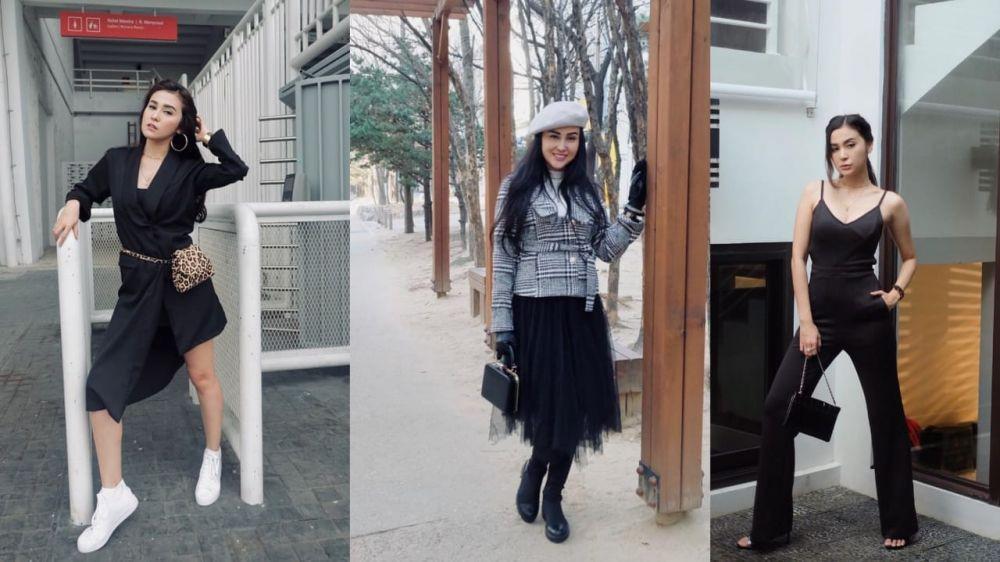 9 OOTD Serba Hitam ala Vicy Melanie, Stylish dan Gak Monoton